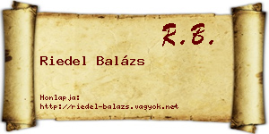 Riedel Balázs névjegykártya